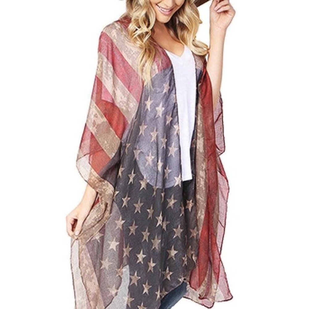 Patriotic Flag Style Shawl